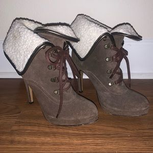 🖤 Heeled Booties with Furry Ankle